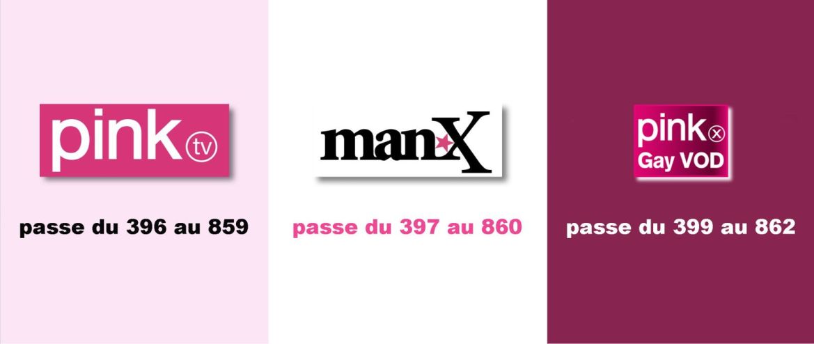 IMPORTANT : Changement de numéro de canal de Pink TV, Man-X et Pink Gay VOD dans le plan de services de Free à compter du 25 août 2026