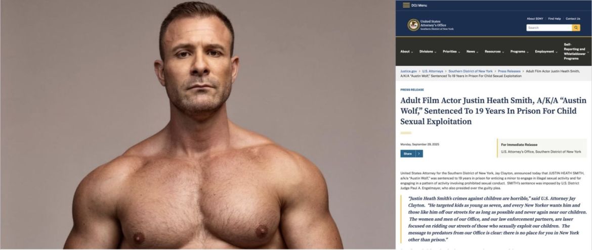 Super porn star déchue, Austin Wolf vient d’être condamné à 19 ans de prison