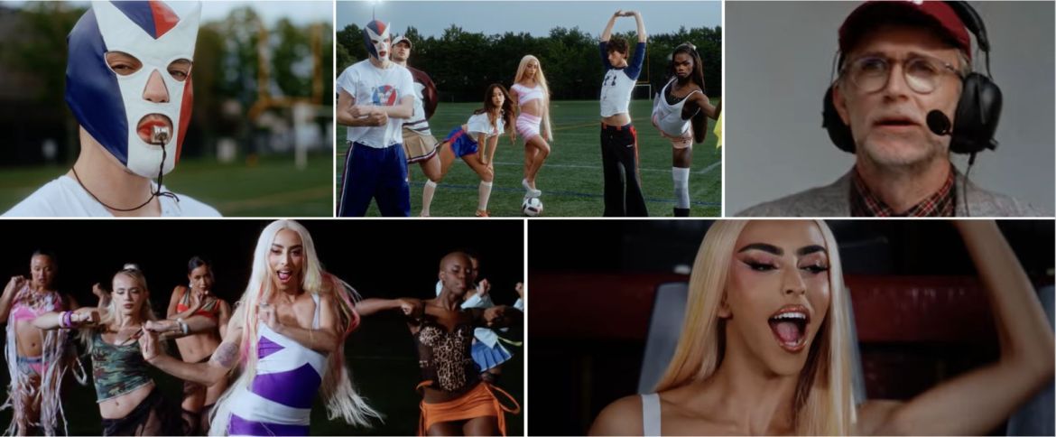 Capitale : Terrain de foot investi par Bilal Hassani et des VIP LGBTQ+ et allié.es dans le clip de son nouveau single