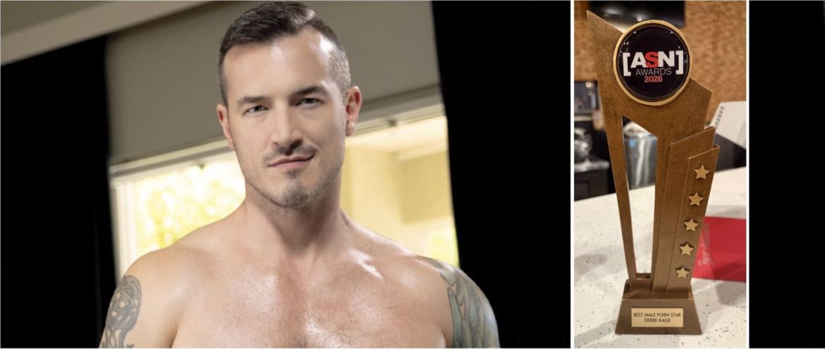 Derek Kage élu meilleure star du porno masculine aux "ASN Awards 2026"