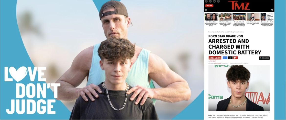 Super star du X gay US, le twink Drake Von a été arrêté à Las Vegas pour violence conjugale