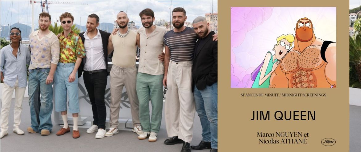 "Festival de Cannes" : François Sagat sur la croisette avec l’équipe de "Jim Queen" pour présenter en avant-première le tout premier film d’animation queer made in France