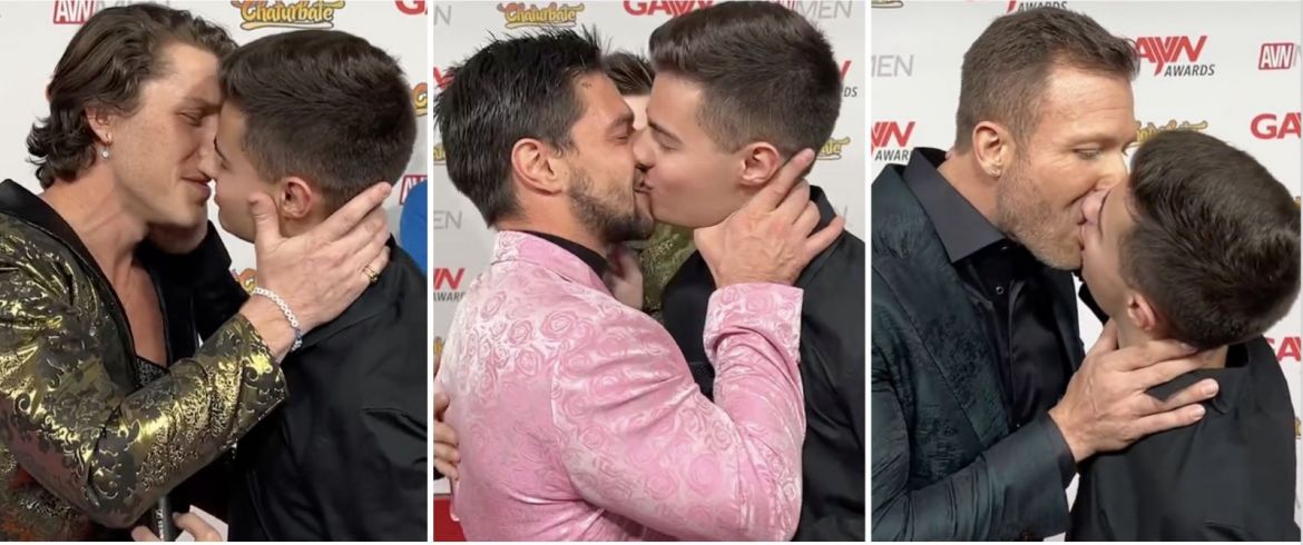 « Qui embrasse le mieux ? » Le présentateur Ricky Cornish a organisé son propre concours aux « GayVN Awards 2023 »