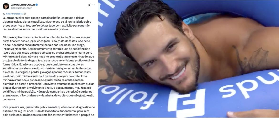 Nommé aux "Pornhub Awards 2026" dans deux catégories gays,  Samuel Hodecker tient à clarifier plusieurs choses…