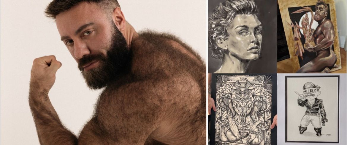 Teddy Bear, alias « la porn star gay la plus poilue », arrête le porno afin d'être pleinement artiste peintre et illustrateur